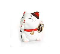 lachineuse-Maneki Neko-Figurina giapponese del gatto portafortuna 9,5 cm | Decorativo kawaii - Statuetta in porcellana Lucky Cat - Gatto asiatico - Portafortuna, felicità, prosperità - Bianco