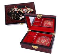 lachineuse - Portagioie a forma di fiore di ciliegio - Portagioie e portasegreti in legno laccato - Decorazione asiatica - Scatola regalo da donna - Oggetto decorativo - Idea regalo - 21x14x7 cm