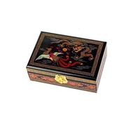 lachineuse - Portagioie con Motivo Imperiale - Scatola portaoggetti in Legno Laccato Fenice e Drago - Decorazione Tradizionale Asiatica - Scatola Regalo da Donna - Idea Regalo - 21x14x7 cm