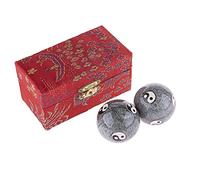 lachineuse - Set di sfere Qi Gong Yin Yang grigie - ⌀ 40 mm - Antistress