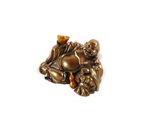 lachineuse - Statua del Buddha Che Ride Fortunato - Piccola Statua Dorata del Buddha da 7 cm - Decorazione Zen Feng Shui Cinese per Interni, Soggiorno, Ufficio - Idea Regalo Cina Asia