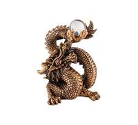lachineuse - Statuetta Cinese Grande Drago - Statuetta Drago Feng Shui - 15 x 12 x 9,5 cm - Simbolo di Protezione e Felicità - Decorazione Asiatica Cinese - per Ufficio, casa - Colori Oro