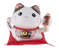 lachineuse - Statuetta Gatto Giapponese - Salvadanaio Maneki Neko Kawaii - Felicità e Prosperità - Decorazione del Giappone - Colore Bianco - Porcellana - 11 x 15,5 x 11 cm - Idea regalo Giappone Asia