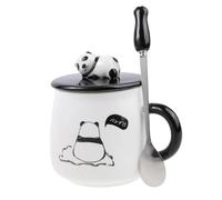 lachineuse Tazza da collezione Panda - Panda GURMAND, con coperchio e cucchiaio, capacità: