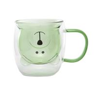 lachineuse Tazza doppia parete - Orso carino - tinta verde - Capacità: 275 ml