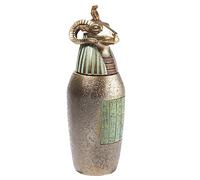 lachineuse - Vaso canopo Hapi - Statuetta egizia 21 cm - Oggetto Decorativo dell'antico Egitto - Statuetta a Forma di Testa di Ariete - Urna portaoggetti Decorativa - Colore Bronzo Dorato