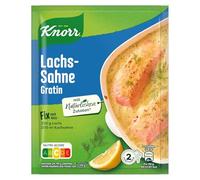Lachs-Sahne Gratin - Condimento Tedesco per Preparazione Veloce Senza Additivi, Salmone Gratin con Panna - 2 Porzioni - Mix Pronto in un Istante - Compatibile con Knorr Fix - 28g