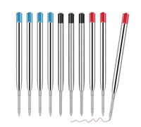 LACHT 10 Pezzi Refill, Ricarica Penna, Ricariche Inchiostro Per Penne A Sfera 9.9Cm, Set Di Mine Compatibili Da 1Mm, Per Il Formato G2,Ricariche Sostituibili (Blu+Rosso+Nero)