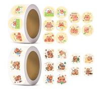 LACHT 2 rotolo di 600 Capybara sticker, Capybara adesivi divertenti a forma, impermeabili, per amanti dei DIY bottiglia d'acqua album di ritagli telefono, un regalo per gli amanti dei manuali (C)