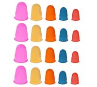 LACHT 20 ditali in gomma per proteggere la punta delle dita,Ditali in Silicone per Dita, 20 pezzi Dito di Gomma Riutilizzabili Protezione Salvadita Punta Delle Dita(5 misure)