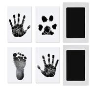 LACHT 2Set Impronta Mani E Piedi Neonati, Regalo Battesimo Bimbo, Kit Impronta Cane Con 4 Carte Scheda Di Stampa Bianca, Senza Inchiostro Set Impronte Bimbi, Sicuri Cuscinetto Del Timbro Senza Tocco