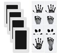 LACHT 4Set Impronta Mani E Piedi Neonati, Regalo Battesimo Bimbo, Kit Impronta Cane Con 8 Carte Scheda Di Stampa Bianca, Senza Inchiostro Set Impronte Bimbi, Sicuri Cuscinetto Del Timbro Senza Tocco