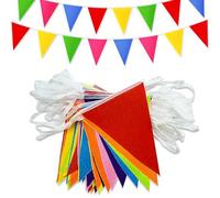LACHT 50 Metri 100 Bandierine Triangolari Colorate Feste festone Striscione Bandiere Ghirlanda Decorazioni per Festa Compleanno Matrimonio Natale Giardino Esterno Decorazioni