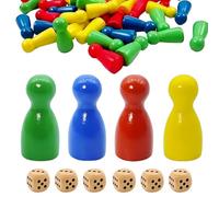 LACHT 96 Pezzi degli Scacchi E 6 Dadi,dadi da gioco,Giocattolo in Legno, Accessori per Giochi da Tavolo, Gioco di Lancio, Giocattolo Interattivo per La Casa