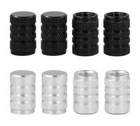 LACHT Tappi Per Valvole Pneumatici, Nero, 8 Pz, Set Tappi Valvole Ruote In Alluminio Anodizzato, Resistenti Alla Corrosione, Copri Perni Universali Per Auto Camion Motociclette Suv E Bici