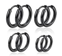 LACHT4 Paia Orecchini a Cerchio da Donna Orecchini in Acciaio Inossidabile 6/8/10/12 mm Orecchini Piccoli per Cartilagine Donna Uomo Ragazza Orecchini Ipoallergenici,orecchini cerchio donna