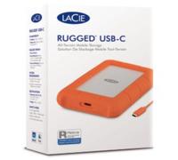 LaCie Rugged USB-C disco rigido esterno 1 TB Arancione, Argento
