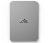 LaCie Mobile Drive Moon, 4TB, Unità disco portatile esterna, Argento, USB-C 3.2, per PC e Mac, riciclata post consumo, con piano Tutte le applicazioni di Adobe e 3 anni servizi Rescue (STLP4000400)