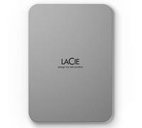 LaCie Mobile Drive Moon, 4TB, Unità disco portatile esterna, Argento, USB-C 3.2, per PC e Mac, riciclata post consumo, con piano Tutte le applicazioni di Adobe e 3 anni servizi Rescue (STLP4000400)