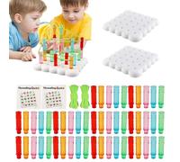 Lacing Toy, Threading Toys, 11.81x1.97x8.86 inches Two Player Stacking, Sensory Blocks Educational Battle Game Fine, Colorful Counting Toy for Preschool Learning, Motor Calming