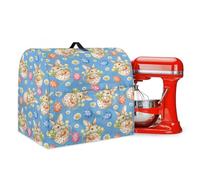 LACIYISON Copertura per mixer con stampa di coniglietto e uova e margherite, per mixer da cucina da 4,5-5 litri, lavabile, antipolvere, decorazione pasquale adatta a tutti i modelli di testa e ciotola