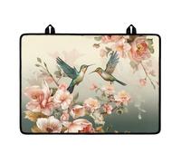LACIYISON Coprivivande per stufa elettrica, con motivo floreale e colibrì, copertura leggera in vetro con cordino, antiscivolo, resistente al calore, protezione per fornello elettrico