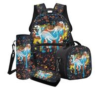 LACIYISON Set zaino leggero con portapranzo, astuccio per la bottiglia d'acqua, zaino da viaggio per scuola junior, Aint Splatter Dinosaur Bones Spot, Taglia unica, Set di zaini per la scuola
