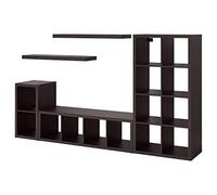 LACK/KALLAX Combinazione di contenitori con 2 ripiani, nero-marrone, 266x39x147 cm