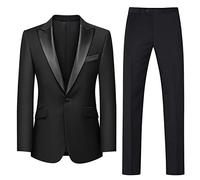 Lacoac Uomo Abito a Due Pezzi con Risvolto a Lancia Un Bottone Solido Giacca Pantaloni Uniformi Formali Smoking da Sposa