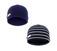 LACOFIA Berretto Beanie Neonato Cappello a Maglia da Bambino Cotone Marina M/7-24 Mese