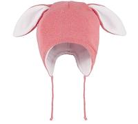 LACOFIA Cappello Invernale Neonata con Orecchie Berretto Beanie Bambina Cappellini Coniglio a Maglia Foderato in Caldo Pile per Bimba Rosa 6-12 Mesi S