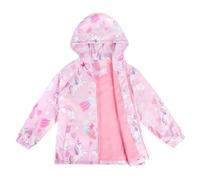 LACOFIA Giacca Impermeabile Bambina con Fodera in Pile Giubbino a Vento per Bambine e Ragazze con Cappuccio e Foderato Giacca Antipioggia per Autunno/Inverno Rosa 11-12 anni