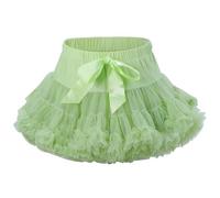 LACOFIA Gonna Tulle per Bambina Gonna tutù per Bambine e Ragazze a Strati con Volant Gonne da Principessa a Vita Elastica Mini Gonna Bolla per Feste Danza Verde 5-7 Anni