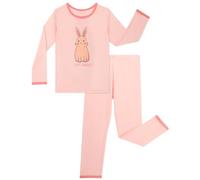LACOFIA Pigiama Bambina Cotone 2 Pezzi Comodi Pigiami Set Abbigliamento da Notte a Maniche Lunghe Bimba Coniglio Rosa 10-11 Anni