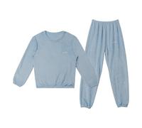 LACOFIA Pigiami Pile Due Pezzi Bambina Pigiama Set Invernale di Caldo Abbigliamento da Notte a Maniche Lunghe Bimba Blu 12-13 anni/160
