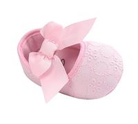 LACOFIA Scarpe da Battesimo neonata per Principessa Bowknot con Suola Morbida Antiscivolo Ballerine Bambina Rosa 6-12 Mesi