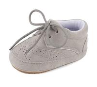 LACOFIA Scarpe Elegante Neonato Maschio Scarpe Primi Passi Bimbo Antiscivolo Grigio 12-18 Mesi