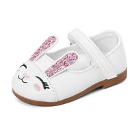 LACOFIA Scarpe Primi Passi Bambina Scarpine Comode Neonata Ballerine Principessa Antiscivolo per Prima Infanzia Coniglio Bianco 19(Etichetta 17)