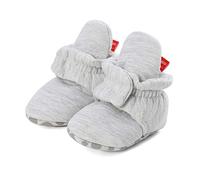 LACOFIA Stivaletti Invernali Antiscivolo con Suola Morbida per neonata Scarpe Primi Passi per Bambina Grigio Chiaro 6-12 Mesi