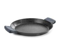 Lacor 25432 Paellera con manici in silicone, rivestimento antiaderente, adatto per induzione, ecologico, senza PFOA, alluminio pressofuso, 32 cm, nero