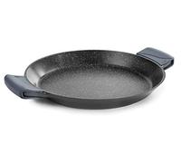 Lacor 25440 Paellera con Manici in Silicone, Rivestimento Antiaderente, Adatto per induzione, Ecologico, Senza PFOA, Alluminio pressofuso, 40 cm, Grigio/Nero
