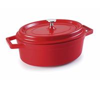 Lacor 25927- Casseruola Ovale Rossa Alluminio pressofuso 26x20 cm | Realizzato in acciaio inossidabile alimentare; alta resistenza alla corrosione e usura quotidiana in cucina