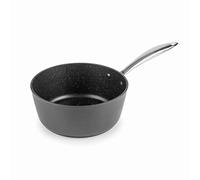 Lacor - 27056 - Milza in alluminio dritto facile forgiata PFOA 100% free, rivestimento antiaderente TRIcapa, fondo a induzione completa, manico in acciaio inossidabile, Ø 16 x 7,5cm, nero