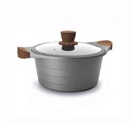 Lacor 27328 Stilo Casseruola con Coperchio in Vetro, Alluminio, Grigio, 28 cm
