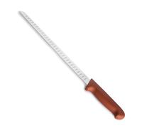 LACOR - 38321 - Coltello da prosciutto Select, coltello per salsicce e salumi, acciaio inox, taglio deciso e bilanciato, manico ergonomico in TPV marrone e antiscivolo, 30,5 cm