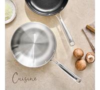 LACOR - 44428 - Padella in Acciaio Inox 18/10 Cucina, Padella Antiaderente, Fondo Induzione Totale, Adatta a tutti i tipi di Fornelli Compresa l'Induzione, 100% Senza PFAS, Ø28 cm