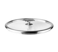 Lacor - 56928 - Coperchio in Vetro Combi, Bordo in Acciaio Inox 18/10, Con Valvola, Manico Ergonomico, Resistente agli Urti e alle Alte Temperature, Compatibile con Pentole e Padelle Ø28cm