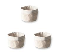 LACOR - 60090 - Cesto per Pane Panna, Cotone, Viscosa, Lavabile in Lavatrice, Pieghevole, Multiuso, Reversibile, Impilabile, Poliestere, Ø 20 cm (Confezione da 3)