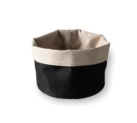 LACOR - 60092 - Cestino portapane Black, in cotone e viscosa, lavabile in lavatrice, pieghevole, multiuso, reversibile, impilabile, in poliestere, Ø 15 cm
