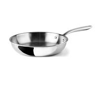 LACOR 60850 - Padella senza rivestimento antiaderente TriChef 20 cm Nera - Triplo strato, Acciaio Inox 18/10, Adatta a tutti i tipi di piano cottura, Lavabile in lavastoviglie, ø20 cm